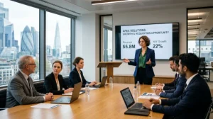 Business owner selling business to a panel